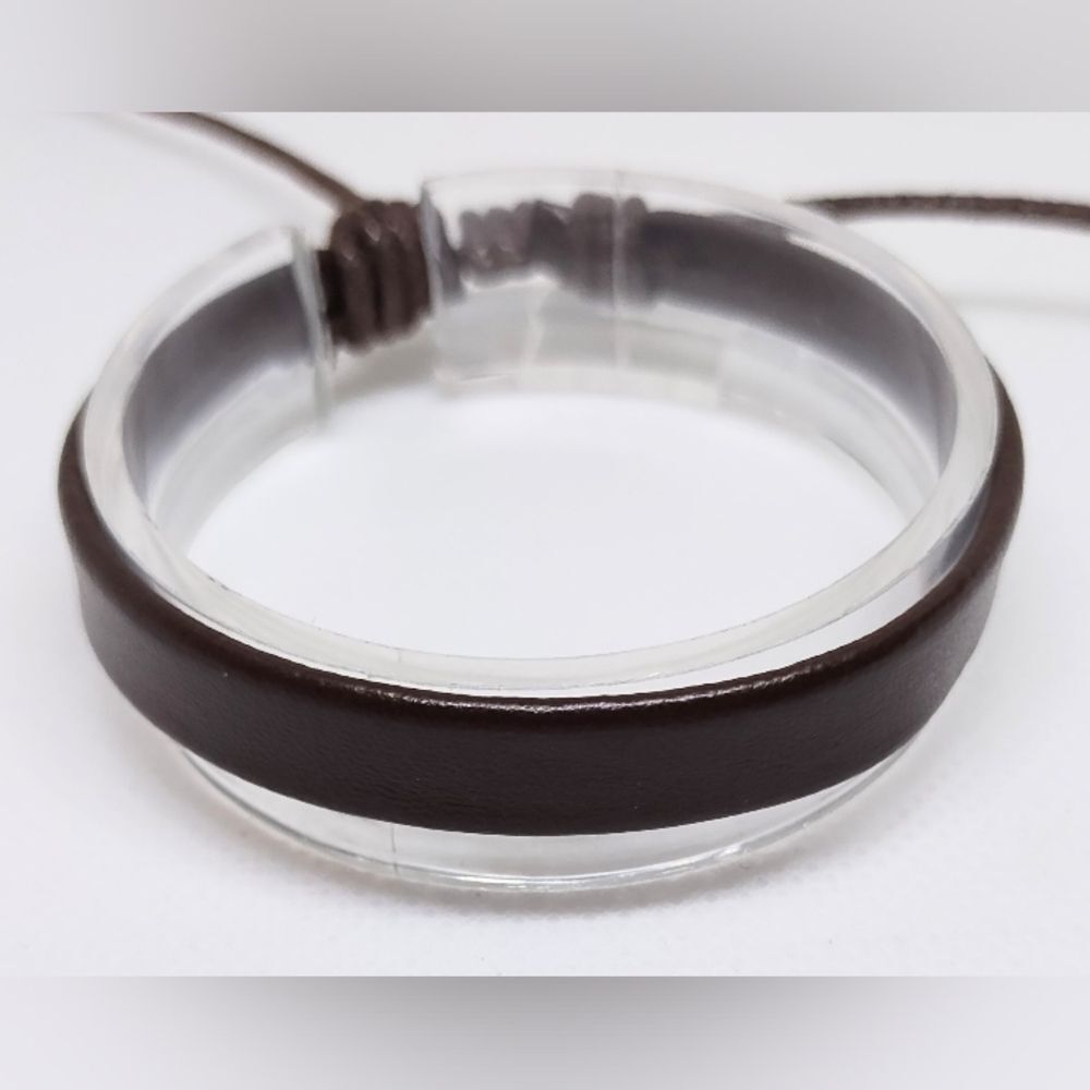 Men's bracelet leather brown new e99
